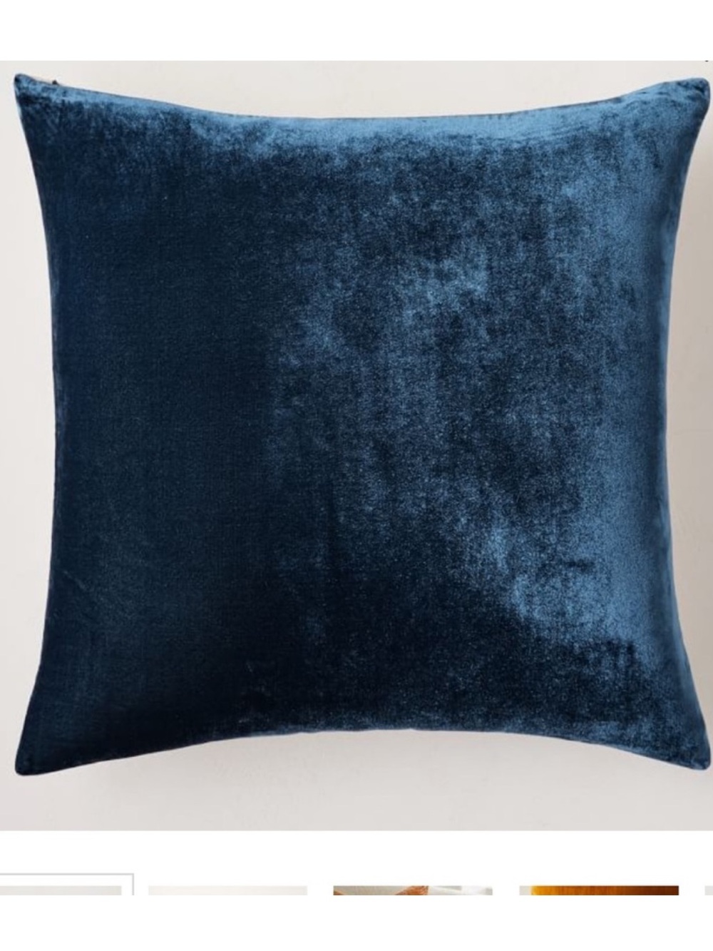 West Elm Throw Pillow Covers Set of 2 Shams Blue Crushed Velvet EUC 20” x 20”